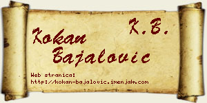 Kokan Bajalović vizit kartica